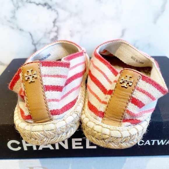 𝅺tory Burch Pink and red Striped Espadrilles - Picture 3 of 10